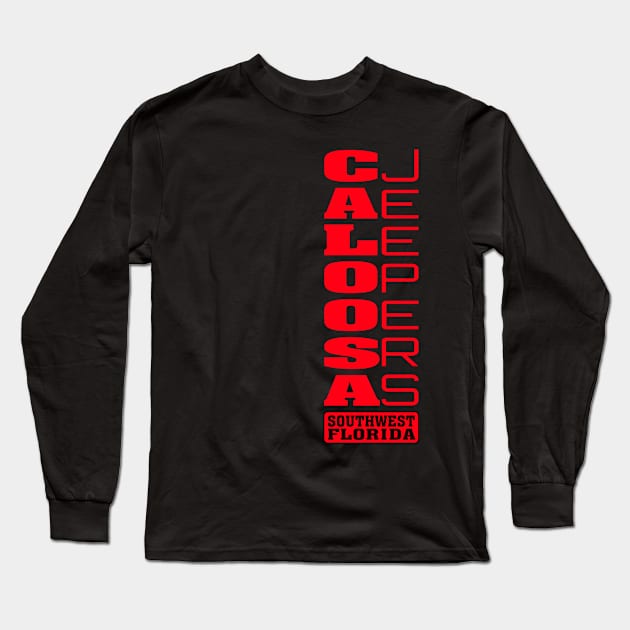 Red Vertical Logo Long Sleeve T-Shirt by Caloosa Jeepers 